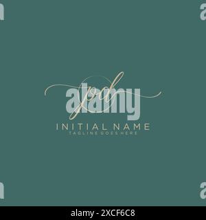 PD Initial handwriting with circle template Stock Vector