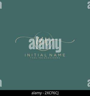 UX Initial handwriting with circle template Stock Vector