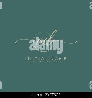 OD Initial handwriting with circle template Stock Vector