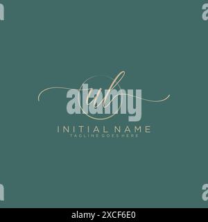 UL Initial handwriting with circle template Stock Vector
