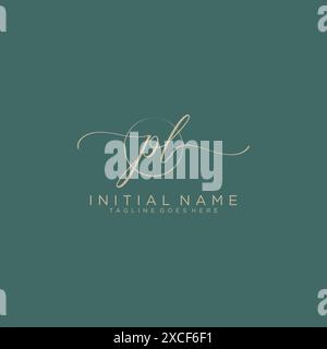 PL Initial handwriting with circle template Stock Vector