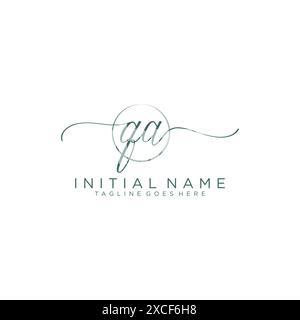 QA Initial handwriting with circle template Stock Vector