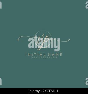 VP Initial handwriting with circle template Stock Vector