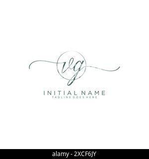 VG Initial handwriting with circle template Stock Vector