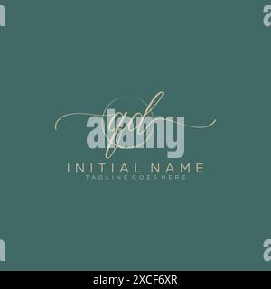 QD Initial handwriting with circle template Stock Vector
