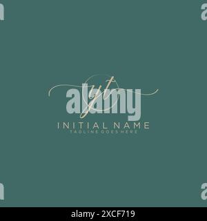 YT Initial handwriting with circle template Stock Vector