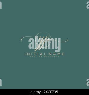 YP Initial handwriting with circle template Stock Vector