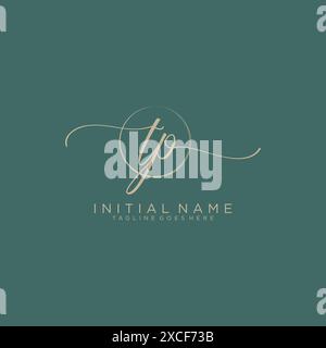 TP Initial handwriting with circle template Stock Vector