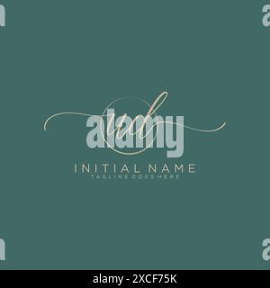 UD Initial handwriting with circle template Stock Vector