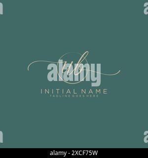 UB Initial handwriting with circle template Stock Vector