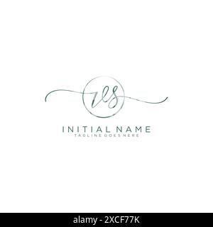 VS Initial handwriting with circle template Stock Vector
