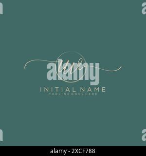 UV Initial handwriting with circle template Stock Vector