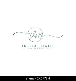 VM Initial handwriting with circle template Stock Vector