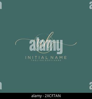 UH Initial handwriting with circle template Stock Vector