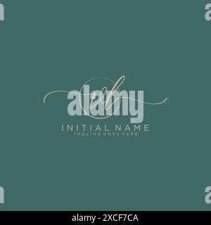 VL Initial handwriting with circle template Stock Vector