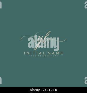 YL Initial handwriting with circle template Stock Vector