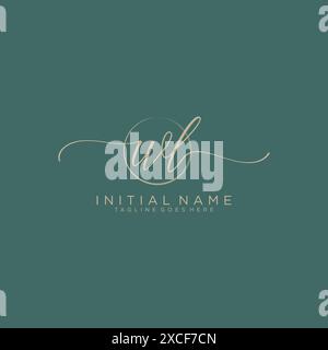 WL Initial handwriting with circle template Stock Vector