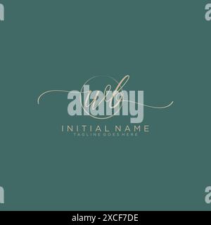 WB Initial handwriting with circle template Stock Vector