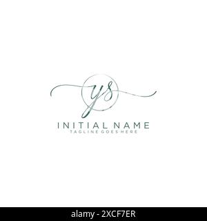 YS Initial handwriting with circle template Stock Vector