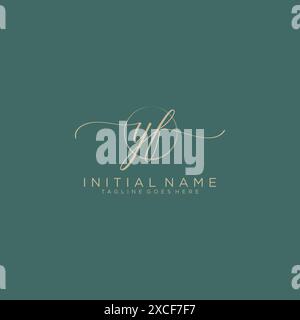 YF Initial handwriting with circle template Stock Vector