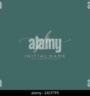 YH Initial handwriting with circle template Stock Vector