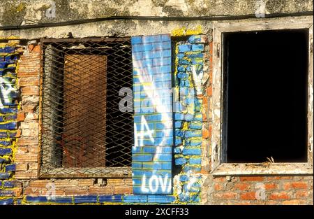Old  windows, Split, Croatia Stock Photo