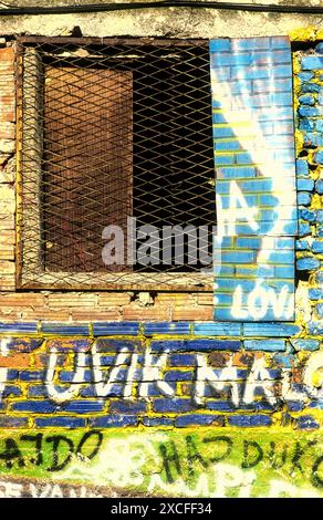 Old  windows, Split, Croatia Stock Photo