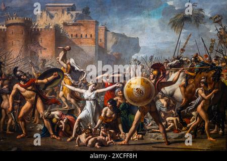 JACQUES LOUIS DAVID (1748-1825) THE INTERVENTION OF THE SABINE WOMEN (1799) THE LOUVRE PARIS FRANCE Stock Photo