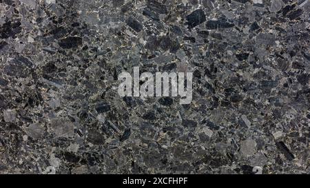 dark gray polished granite texture. natural stone pattern. Stock Photo