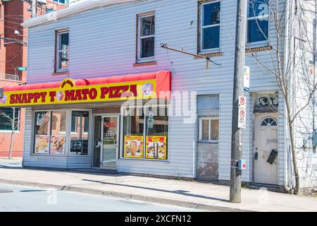 Snappy Tomato Pizza restaurant on Barrington Street in downtown Halifax, Nova Scotia, Canada Stock Photo