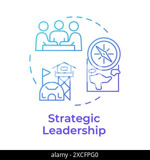Strategic leadership blue gradient concept icon Stock Vector
