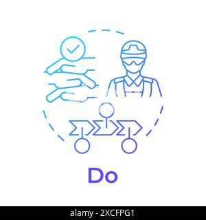 Do military philosophy blue gradient concept icon Stock Vector