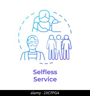 Selfless service blue gradient concept icon Stock Vector