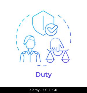 Soldiers duty blue gradient concept icon Stock Vector