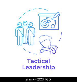 Tactical leadership blue gradient concept icon Stock Vector