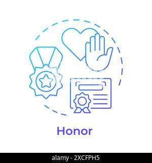 Soldiers honor blue gradient concept icon Stock Vector