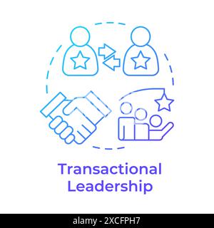 Transactional leadership blue gradient concept icon Stock Vector