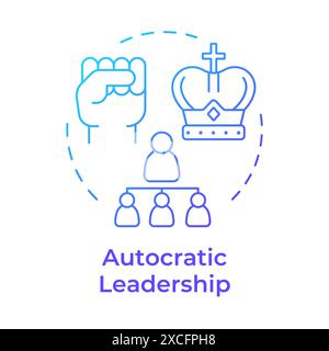 Autocratic leadership blue gradient concept icon Stock Vector
