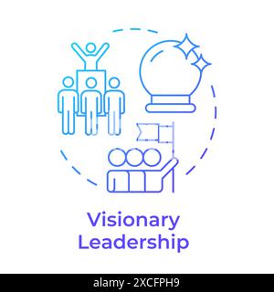 Visionary leadership blue gradient concept icon Stock Vector