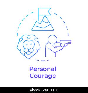 Personal courage blue gradient concept icon Stock Vector