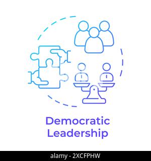 Democratic leadership blue gradient concept icon Stock Vector