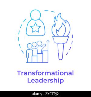 Transformational leadership blue gradient concept icon Stock Vector