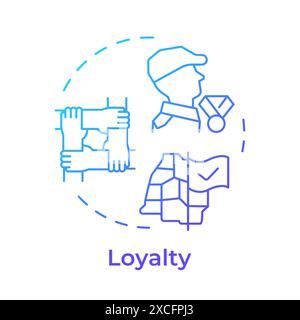 Soldiers loyalty blue gradient concept icon Stock Vector