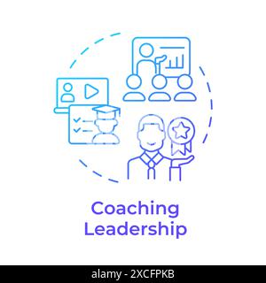 Coaching leadership blue gradient concept icon Stock Vector