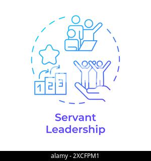 Servant leadership blue gradient concept icon Stock Vector
