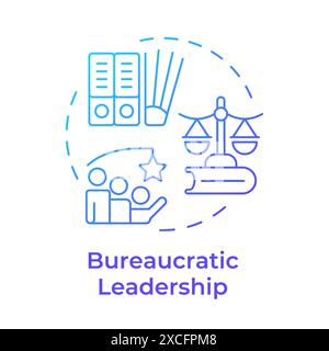 Bureaucratic leadership blue gradient concept icon Stock Vector