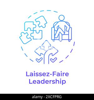 Laissez-Faire leadership blue gradient concept icon Stock Vector