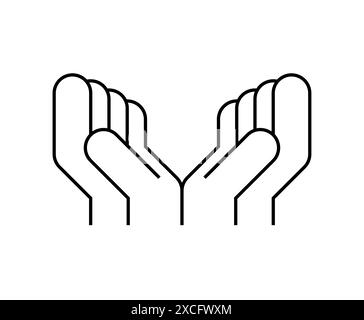 Palms up isolated. Hands up Stock Vector