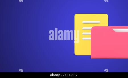 Document paper page folder archive storage datum cyberspace catalog organization realistic 3d icon vector illustration. Database information managemen Stock Vector