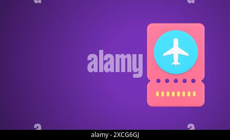 Airplane plane travel coupon passenger pass ticket departure arriving information realistic 3d icon vector illustration. Aeroplane coupon flight board Stock Vector